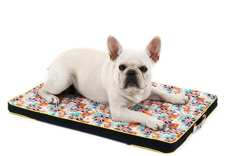 Close-up of Thickened Pet Printing Canvas Dog Mat Durable and Soft Dog Bed Mat for Dogs
